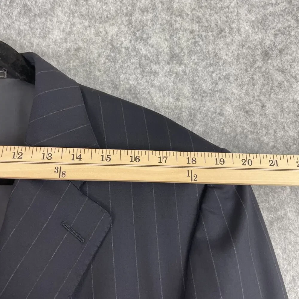 VTG Ermenegildo Zegna Blazer Mens IT 52R US 42R Blue Stripe Wool 3 Button Neiman